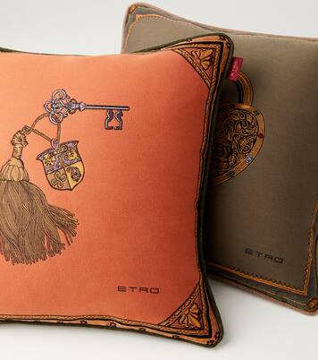 Herald embroidered cotton-blend cushion | Etro