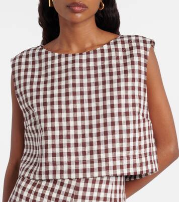 Martina gingham linen crop top | Posse