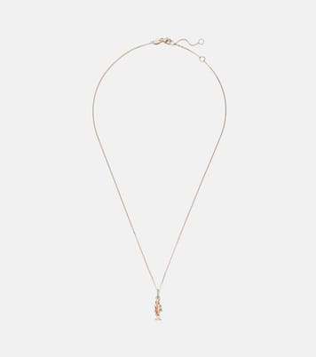 14kt gold pendant necklace with orange sapphires | Stone and Strand