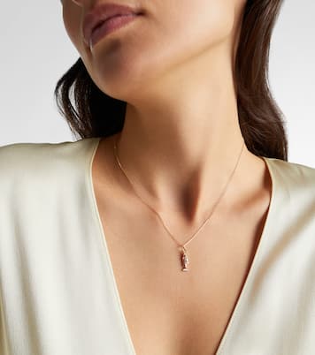 14kt gold pendant necklace with orange sapphires | Stone and Strand