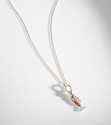 14kt gold pendant necklace with orange sapphires | Stone and Strand