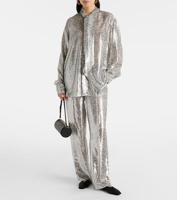 Pantalon ample en fil coupé lamé | Stella McCartney