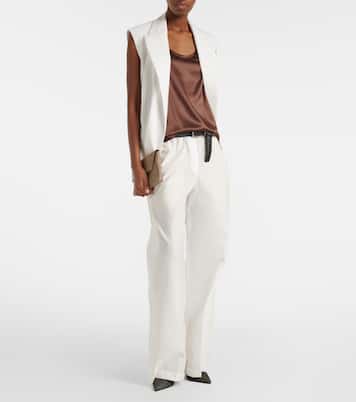 Silk-blend satin tank top | Brunello Cucinelli