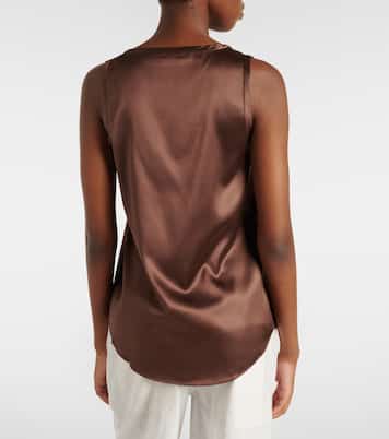 Silk-blend satin tank top | Brunello Cucinelli