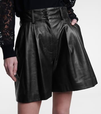 High-rise leather shorts | Dolce&Gabbana