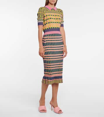 Gonna midi Rosa in maglia a righe | Diane von Furstenberg
