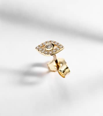 Boucle d’oreille unique Evil Eye en or 14 ct et diamants | Sydney Evan