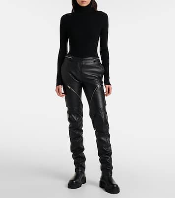 6 Moncler 1017 Alyx 9sm mid-rise straight leather pants | Moncler Genius