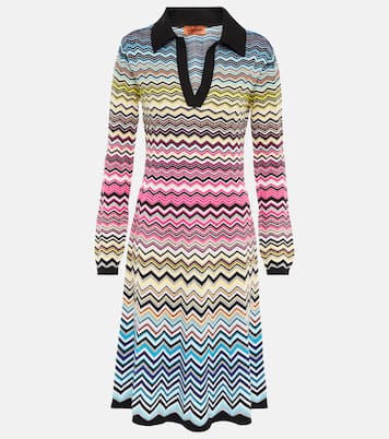 Zig-zag knit cotton-blend midi dress | Missoni