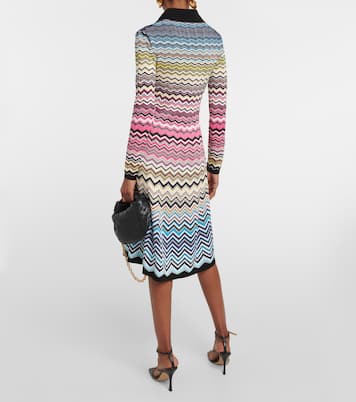 Zig-zag knit cotton-blend midi dress | Missoni
