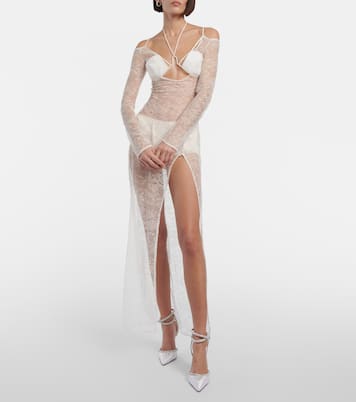 Bridal cutout lace gown | Nensi Dojaka
