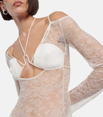 Bridal cutout lace gown | Nensi Dojaka