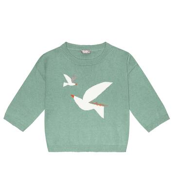 Pullover in cotone con intarsio | Il Gufo