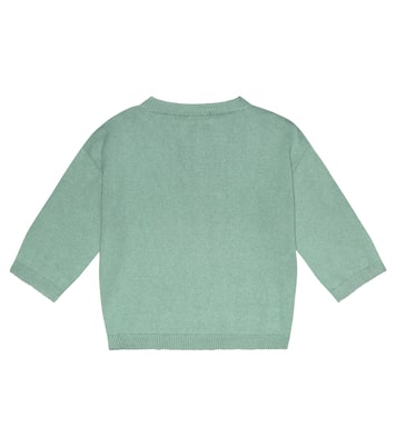 Pullover in cotone con intarsio | Il Gufo