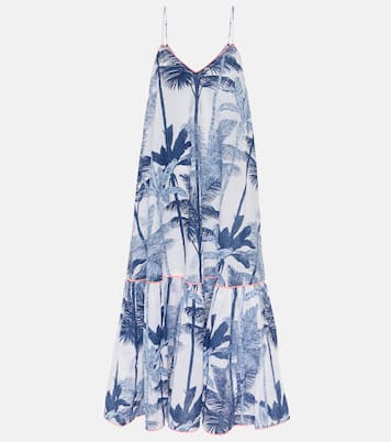 Printed cotton slip midi dress | Juliet Dunn