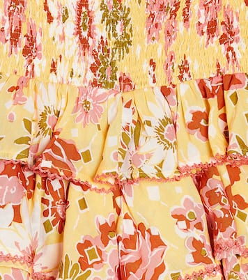 Alizee floral ruflled cotton skirt | Poupette St Barth Kids