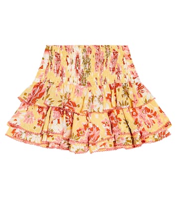 Alizee floral ruflled cotton skirt | Poupette St Barth Kids