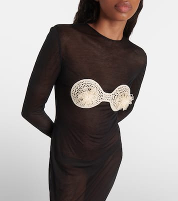 Abito lungo in jersey con crochet | Magda Butrym