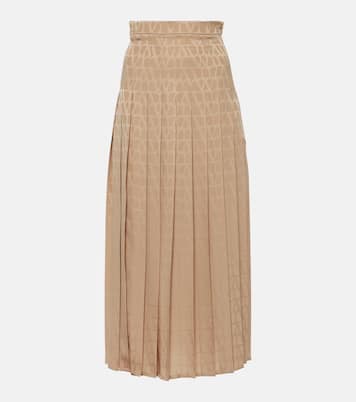 Falda midi Toile Iconographe de seda plisada | Valentino