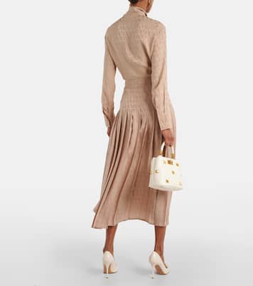 Falda midi Toile Iconographe de seda plisada | Valentino