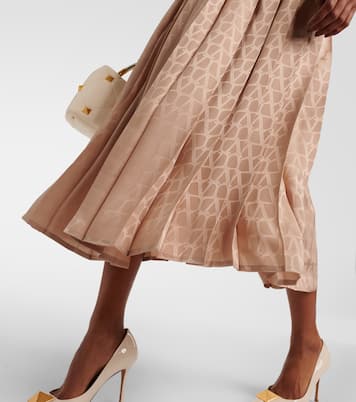 Falda midi Toile Iconographe de seda plisada | Valentino