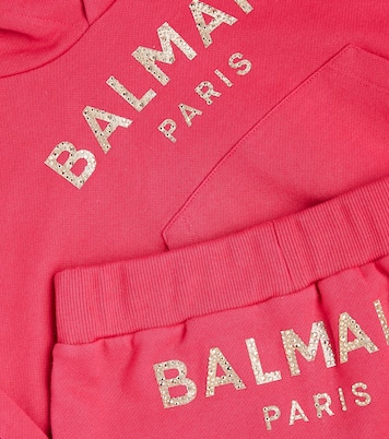 Set de sudadera y falda de forro polar | Balmain Kids