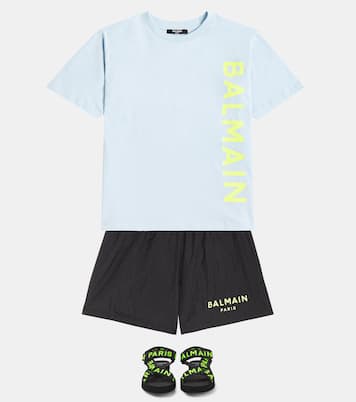 Camiseta de jersey de algodón con logo | Balmain Kids