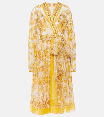 Robe midi Majolica en soie | Dolce&Gabbana