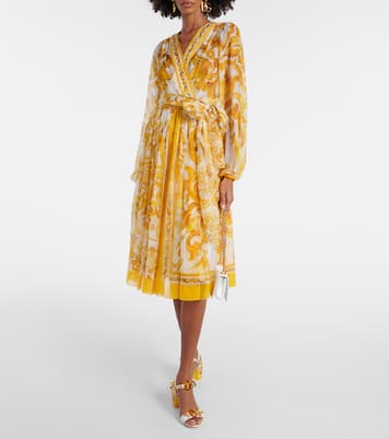 Robe midi Majolica en soie | Dolce&Gabbana