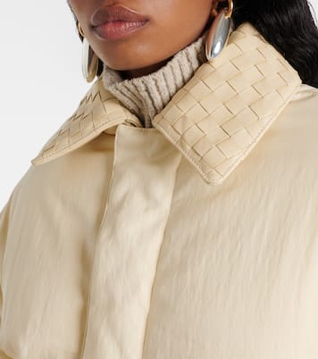 Abrigo de plumas de sarga con piel | Bottega Veneta