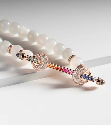 Bracciale Chakra in oro rosa 18kt con diamanti e pietre preziose | Ananya