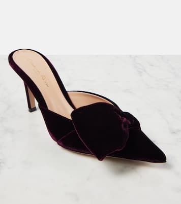Mules 85 in velluto con fiocco | Gianvito Rossi