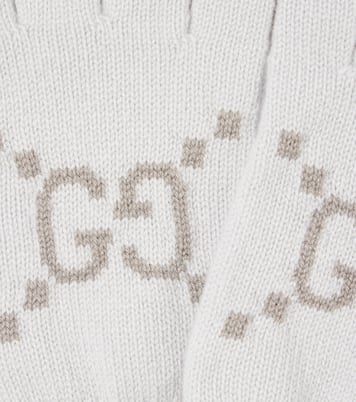Guanti in jacquard GG di cashmere  | Gucci