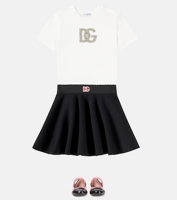 Camiseta de jersey de algodón con DG adornada | Dolce&Gabbana Kids