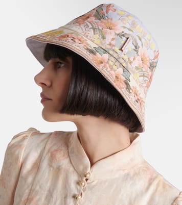 Printed canvas bucket hat | Zimmermann