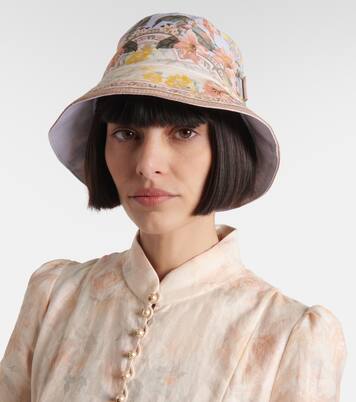 Printed canvas bucket hat | Zimmermann
