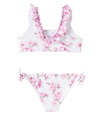 Bikini con stampa floreale e volant | Monnalisa