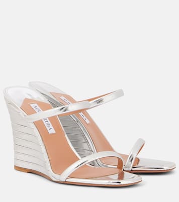 Mules compensées Riviera Chain 95 en cuir synthétique | Aquazzura