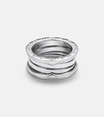 Anello B.zero1 in oro bianco 18kt con diamanti | Bvlgari
