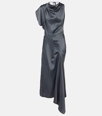 Asymmetric draped satin gown | Victoria Beckham