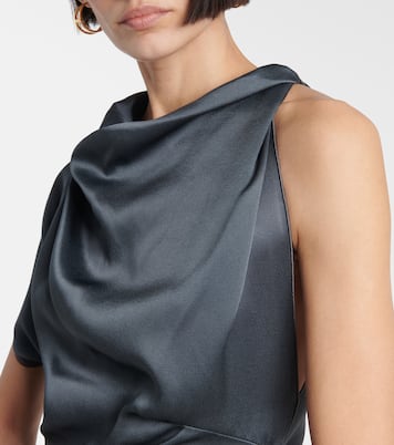 Asymmetric draped satin gown | Victoria Beckham