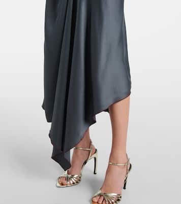 Asymmetric draped satin gown | Victoria Beckham