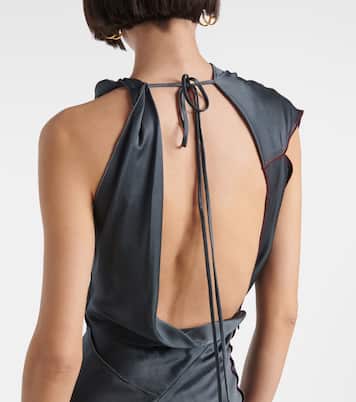 Asymmetric draped satin gown | Victoria Beckham
