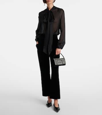 Pilgrim Micro缀饰天鹅绒手拿包 | Roger Vivier