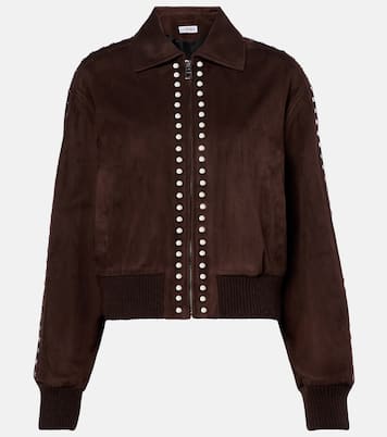 Studded suede bomber jacket | Loewe