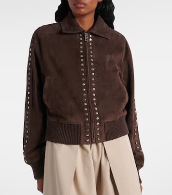 Studded suede bomber jacket | Loewe