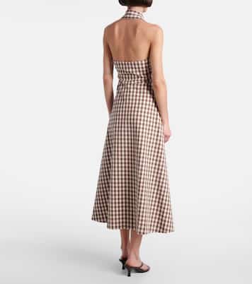Mackey gingham seersucker midi dress | Veronica Beard