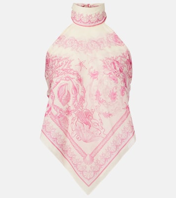 Top Underwater Barocco in cotone e seta  | Versace