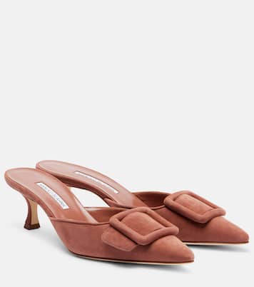 Mules Maysale 50 in suede | Manolo Blahnik
