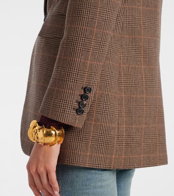 Blazer en laine et cachemire à carreaux | Saint Laurent